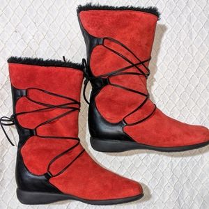 Santana Canada red suede boots sz 70M 38L (7US)